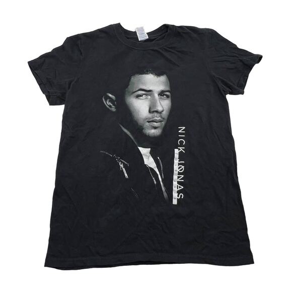 Nick Jonas Tour 2016 Women's Black Sleeveless Cut Off T-Shirt Small Concert - Picture 1 of 2